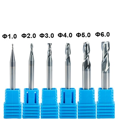  Double Flute HRC55 Tungsten solid carbide Coated 1,2,3,4,5,6 Steel Alu End Mill