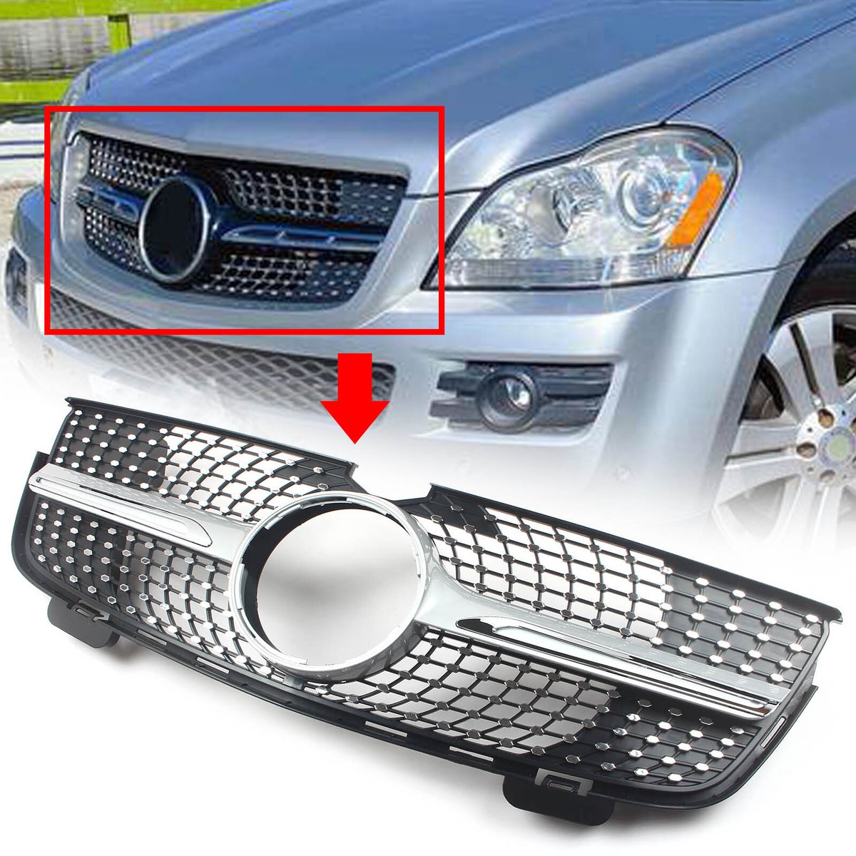 Front Grille For Mercedes Benz X164 GL Class 2007-2012 GL450 2010
