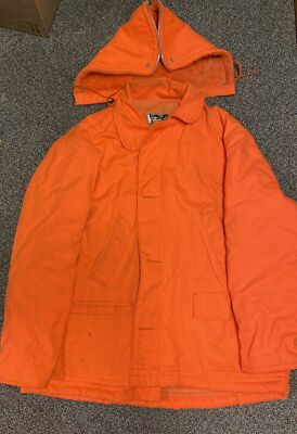 Vintage Timber King Orange Hunting Jacket USA MADE Size X-LARGE used