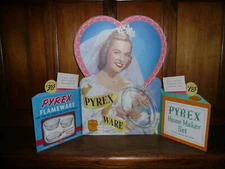 VERY RARE 1940'S  ORIGINAL PYREXCARDBOARD STANDING STORE DISPLAY WI/ORIGINAL BOX