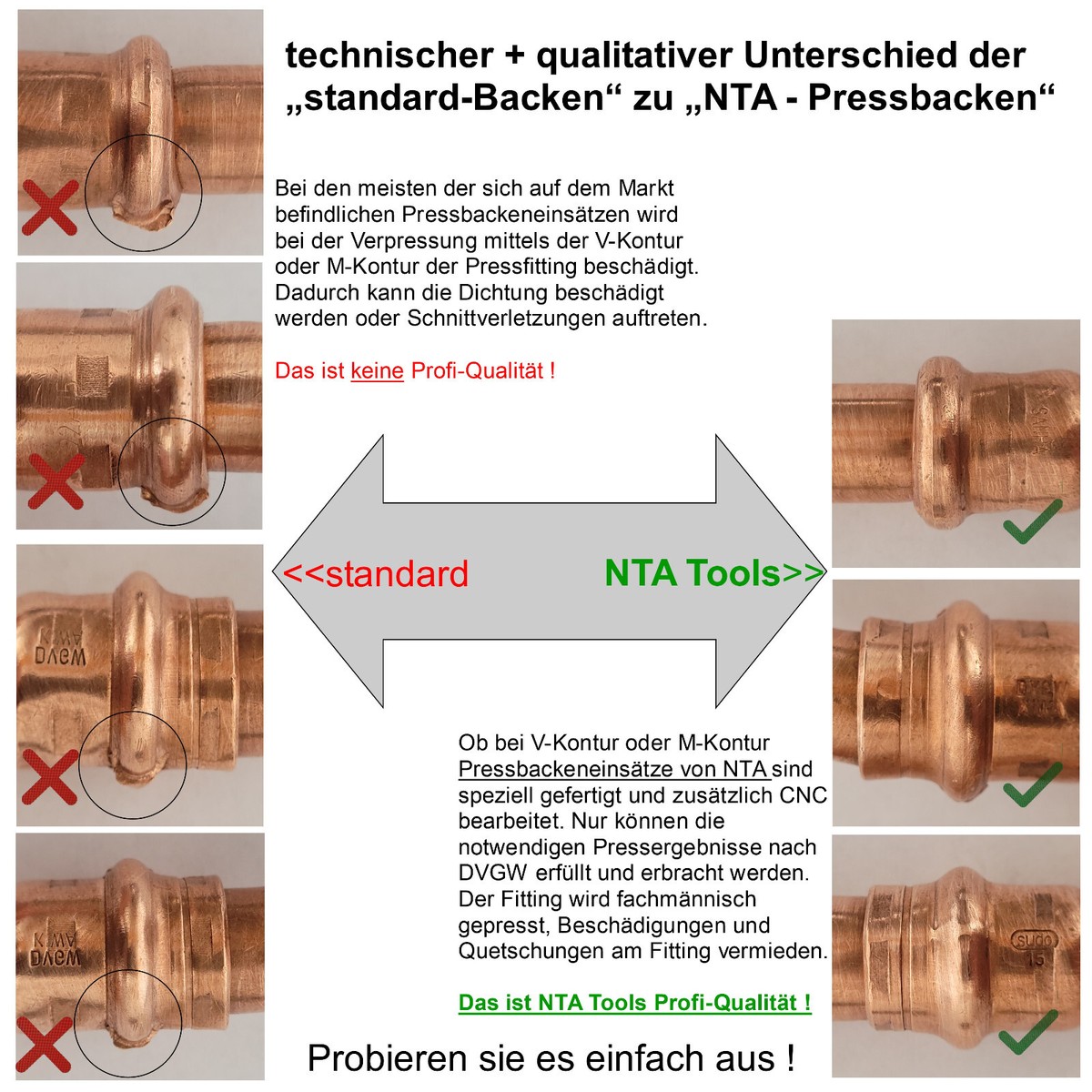 NTA Pressbacke M18 M-Kontur für 18mm, Pressbackeneinsatz für HPZ