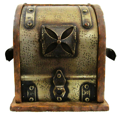 Arts & Crafts Wine Cave Bottle Holder with Decorative Metal Work circa 1920s