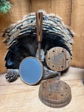 Laminated Brown Leaf Gray Slate ov Aluminum Friction Pot Turkey Call w/ Striker