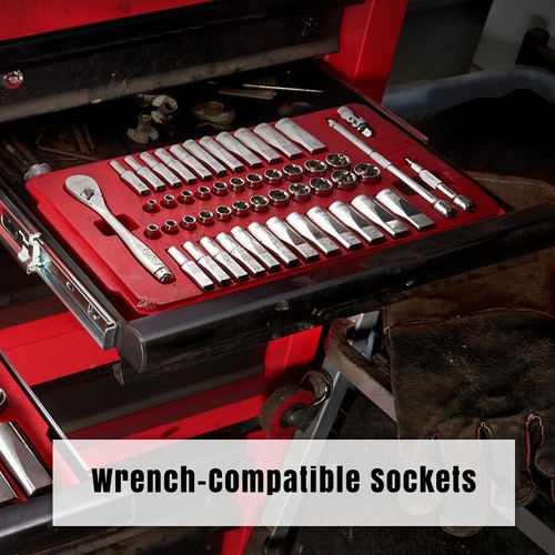MILWAUKEE 50pce 1/4" Drive Ratchet & Socket SAE (Imperial & Metric) Set 48229004 - Picture 2 of 7