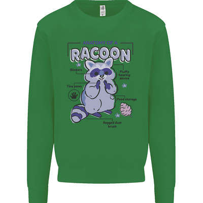 Lustiges Kinder Sweatshirt Pullover Anatomy of a Racoon