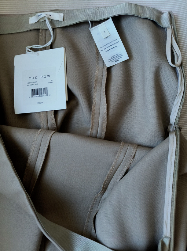 FILA Pantalone The ROW Kosso gamba slim kaki taglia 8 NUOVO con etichette vedi giacca abbinata