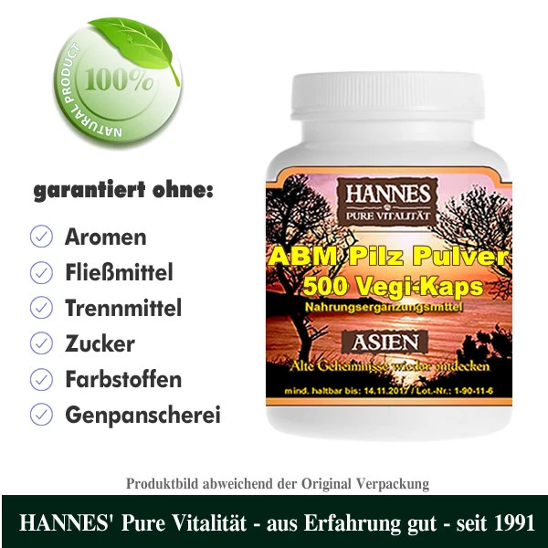 ABM Pilz Pulver 500 Vegi-Kaps - Beste HANNES' Qualität - Bild 1 von 1