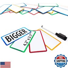 24 Pieces Big Dry Erase Magnetic Labels 4.2" x 2.1" | Writable Magnetic Name 