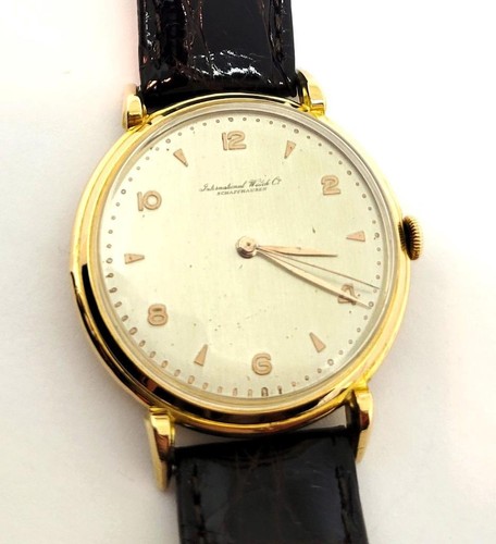 Vintage 18k Rose Gold IWC SHAFFHAUSEN Winding Watch 1950s Cal 89* CLAWS Logs