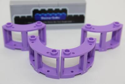 Lego (c) 4x Fenster 3x3x2  gebogen - medium lavendel - 73878 - window round