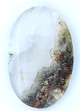 30.7ct Natural Moss Agate Oval Cabochon Scenic Landscape a431