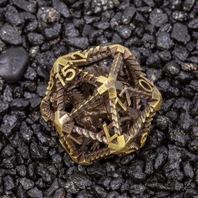 Sage s 42mm Draconic Prison Bronze Cage Hollow Metal D20 DnD TTRPG Chonky D20