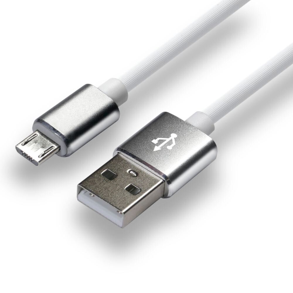 5903205770714 USB-кабель everActive 1m - Weiß, Силикон, Schnellladeunterstützung, постоянно действующий.,