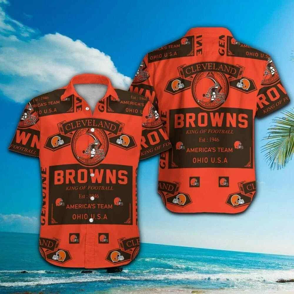 Cleveland Browns Short Sleeve Button Up Tropical Hawaiian Shirt
