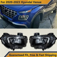 Headlamp Assembly Chrome for 2020 2024 Hyundai Venue Driver Passenger Pair Set