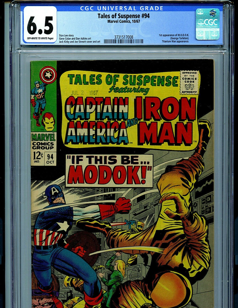 その他 1967 1st MODOK Cap America comic Tales of Suspense #94 CGC 6.5 1967 Silver Age Marvel 1st