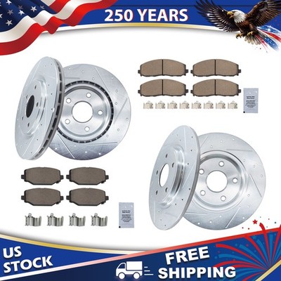 Front Rear Drilled Rotors Brake Pads for DODGE JOURNEY 2012-2020 RAM C/V 2012-15
