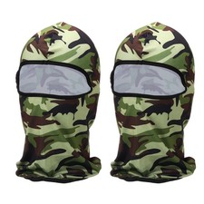2pcs Summer Balaclava Face Mask Sun Protection Face Cover, Camo Army Green