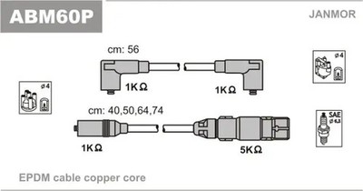 Zündkabel silbergrau ABM60P JANMOR für VW GOLF III VENTO