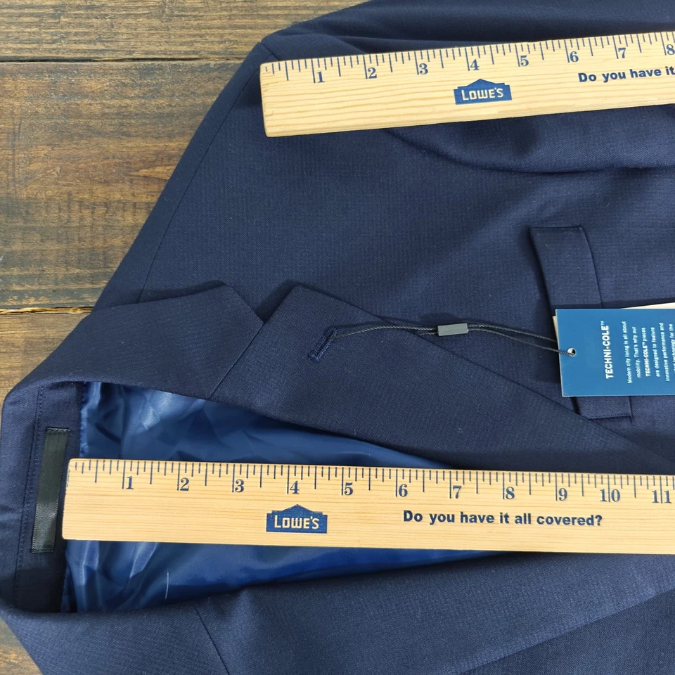 Kenneth Cole Reaction Hombres Abrigo Deportivo Blazer Dos Botones Azul Marino TECHNI-COLE 42S NUEVO Foto 4 de 4