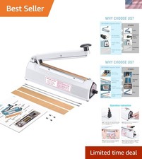 Impulse Sealer 8 inch, Manual Heat Sealer Machine for Plastic Bags, Shrink Wr...