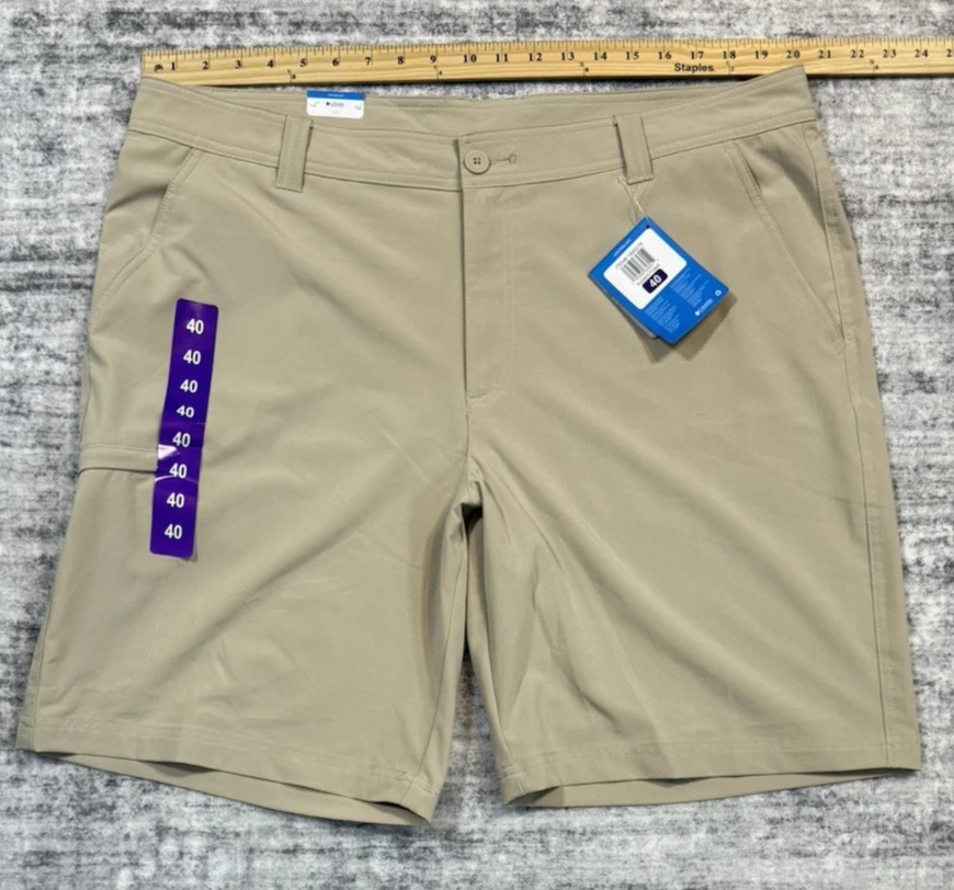 NWT Columbia Golf Shorts Men's Size 40 Ancient Fossil 10" Inseam Regular Fit