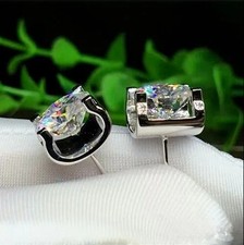 2Ct Round Cut Lab Created Diamond Women's Wedding Stud Earrings In 925 Silver