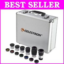 14-Piece Astronomy Eyepiece Set with Barlow Lens Aluminum Carrying Case