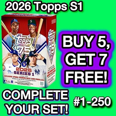 2026 Topps Series 1 BASE! U-Pick Singles! You Complete Your Set! #1-250 Presale