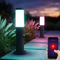 Sockellampe AußEnstehlampe Bewegungsmelder Smart Led Dimmbar Gartenlampe 2Er Set