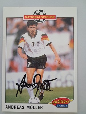 Action Cards Fußball Andreas Möller Nationalspieler DFB Signatur Sammlerkarte