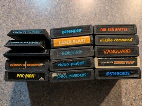 Atari 7800 Console With 15 Games Manual Tested Defender  Space Invaders Pac Man