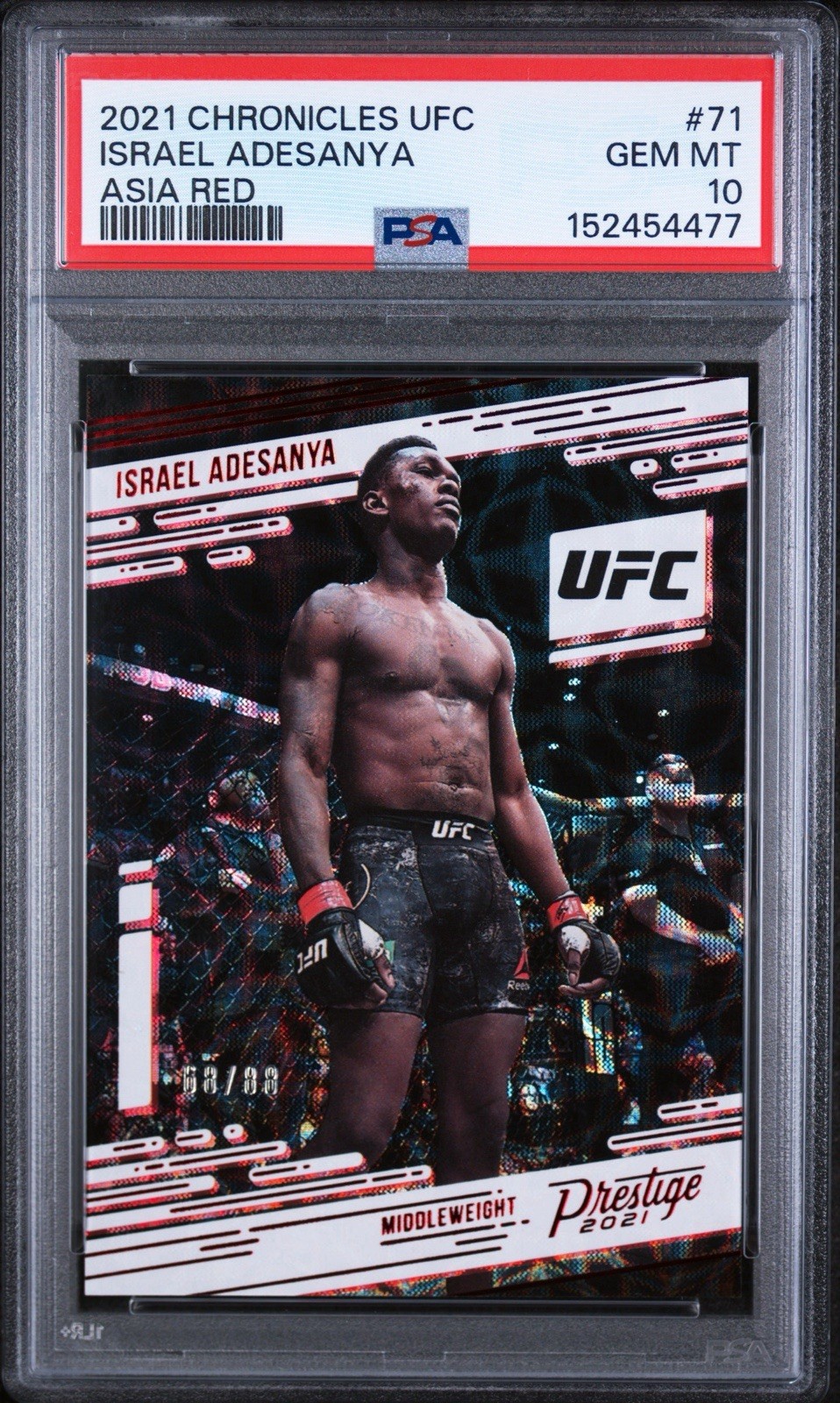 2021 Panini Chronicles UFC - ASIA RED #71 ISRAEL ADESANYA /88 PSA 10 (CHAMP) view 1