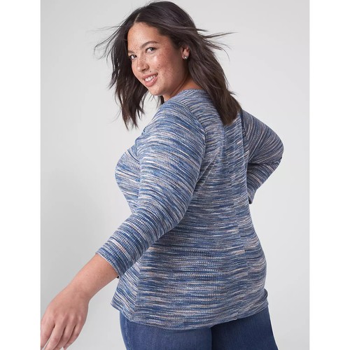 Lane Bryant 3/4 Sleeve Cutout Crew NeckTop 26/28 - Picture 2 of 3