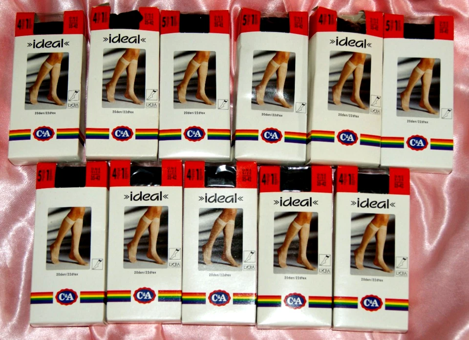 45 Paar Kniestrümpfe * FEINKNIESTRÜMPFE Einheitsgröße **IDEAL **  20 DEN - Bild 2 von 2