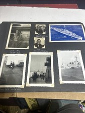 1950 s Photographs US Navy Sailors Men 36 PHOTOS LOT ON SCRAP BOOK PAGES NAMED