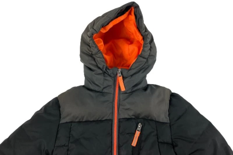 C9 By Champion Gray Puffer Jacket Boys XS 4-5 Hooded Fleece Lined, Good Cond - Image 3 of 4