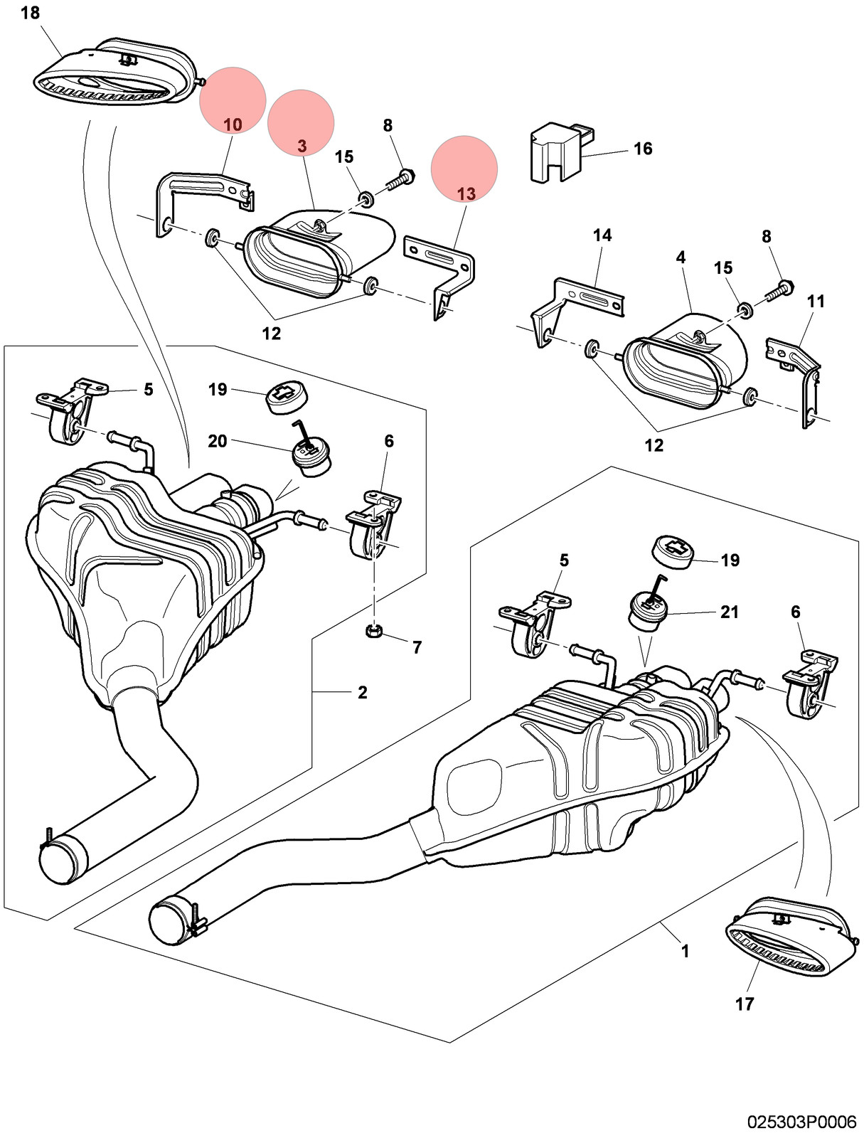 Bentley Continental GT 2004-2013 Rear Right Exhaust tailpipe