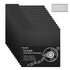 Vinyl Record Dividers, 12 Inch Album Storage Separators, Black 30 Pack Dur...