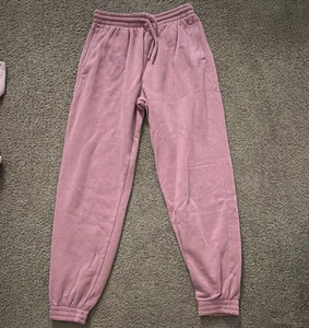 H&M Women’s Pink Solid Jogger Pants Pockets Drawstring Elastic Waist XS