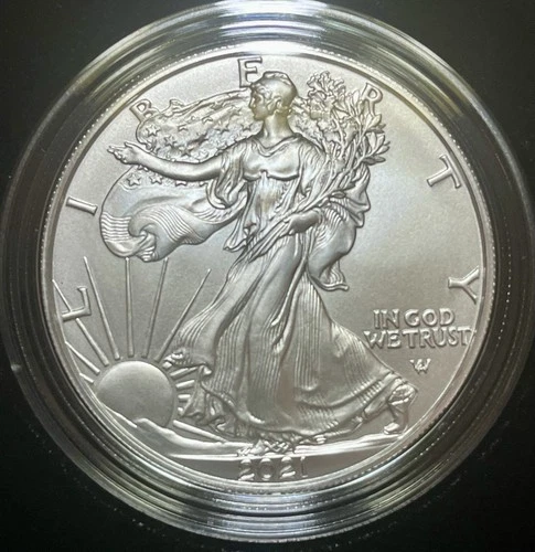 American Eagle 2021 W One Ounce Silver Uncirculated- Box And COA. .999 Silver.