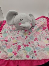 Parents Choice Elephant Pink Gray Baby Girl Security Blanket Buddy Lovey Plush