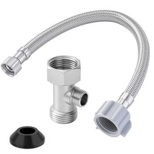 Bidet T Adapter, Metal T Valve for Bidet 7/8"x7/8"x3/8" with 12 Inch Flexible...
