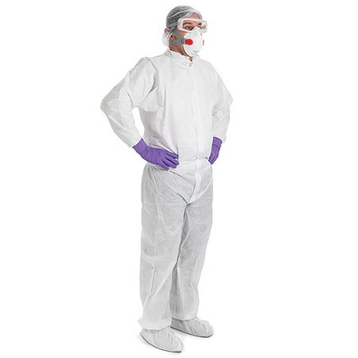 Kimtech 47956 Coveralls, 3Xl, Wht, Non-Woven Lam, Pk25