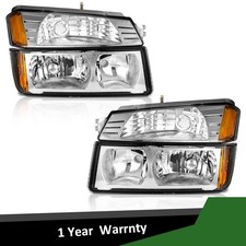 For 2002-2006 Chevy Avalanche 1500 2500 Pair Headlights Assembly Bumper Lamps