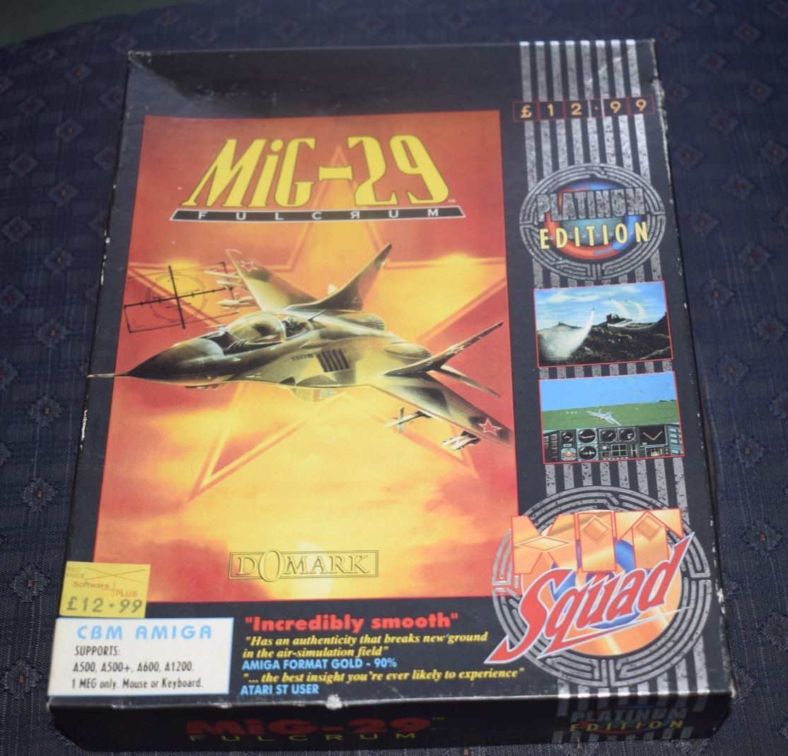 MIG 29 FULCRUM Commodore AMIGA 500 1000 - Vintage FLIGHT SIMUL  Game 1991 Domark
