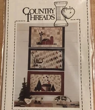 Country Threads - Prairie Almanac #154 - 3 Mini Wall Quilt Patterns 12 x 20” Ea.