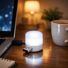 Mini USB Night Light Warm White LED Eye Protection Book Reading Lamp 1/10Pcs