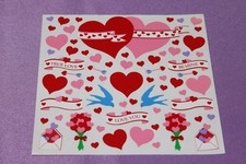 Mrs. Grossman's RARE Lg Sheet of Vintage 1992 Valentine Heart Love You Stickers 