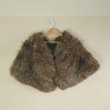 Vintage Raccoon Fur Cape Stole Sarian New York Real Fur Shoulder Wrap AS IS Tear